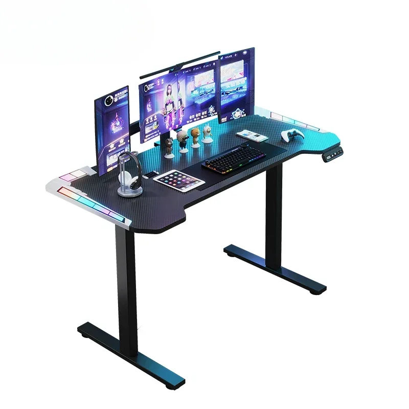 Rgb Gaming Chair - 油圧スマートPCゲーミングテーブルLEDライトRGB照明チェア耐久性カーボンファイバーフレームユーレカ人間工学デスク