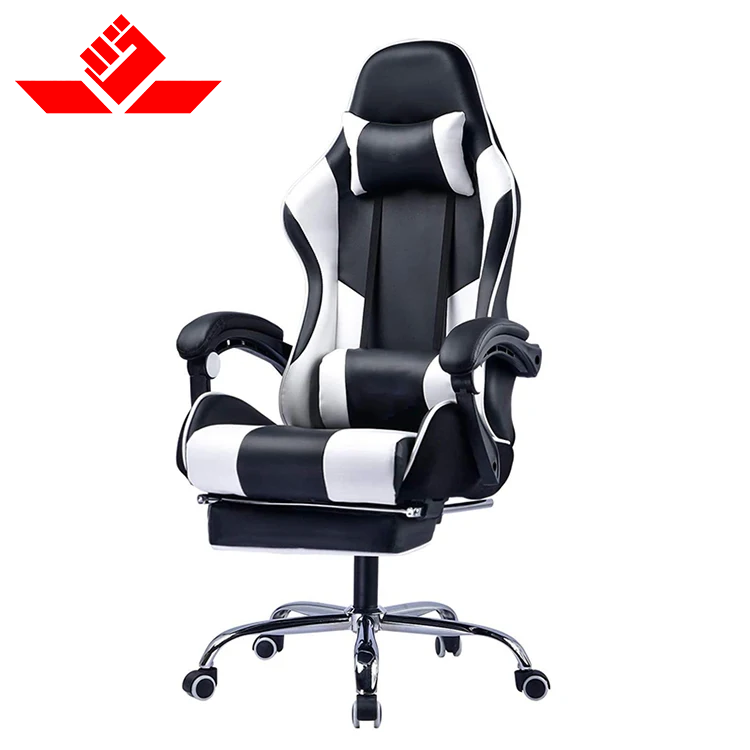Rgb Gaming Chair - ホームオフィス快適ゲーミングチェア、Razer PCコンピューターRGB LEDライト付きゲーミングチェア（フットレスト付き）