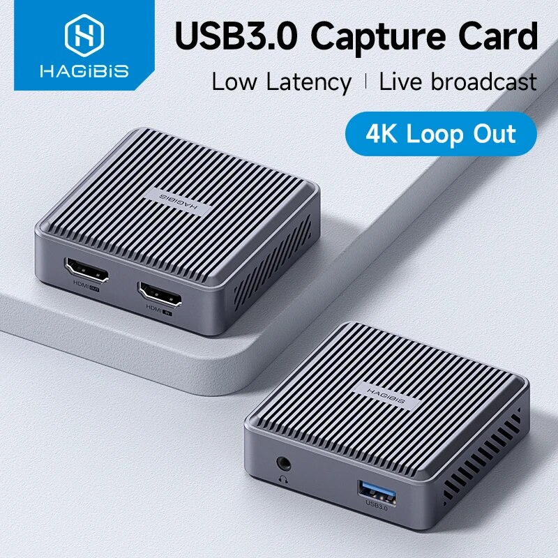 Capture Card 4K Hdmi - Hagibis-hdmi互換のビデオキャプチャカード、ループアウト、ゲーム録音、ライブストリーミング、ps4、5スイッチ、ms2131、1080pグラバー