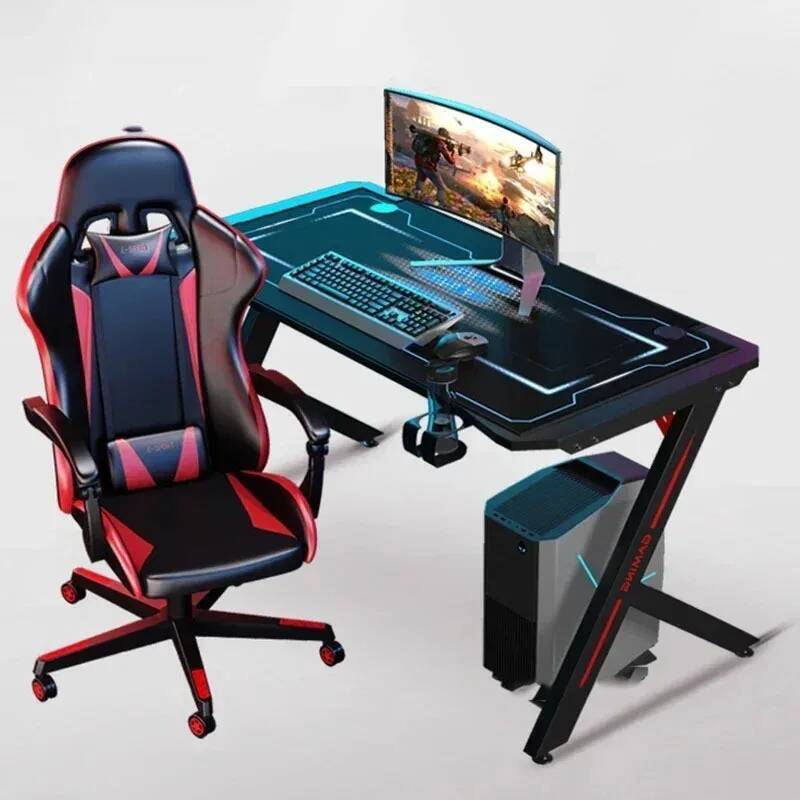 Rgb Gaming Chair - コンピューターeスポーツテーブルデスクトップ北欧風デスクメタル製学習用ホームカーボンファイバーテクノロジーセンスRGBゲーミングデスク＆チェアセットT