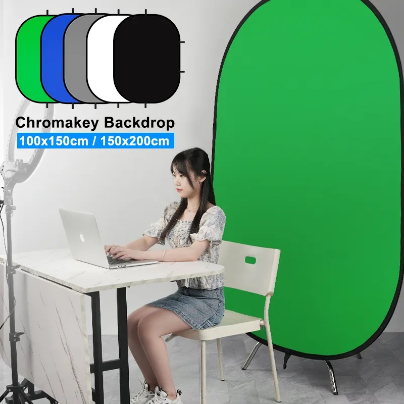 Green Screen Collapsible - Selens 新しい折りたたみポータブルリフレクターブルーとグリーンスクリーン写真の背景スタジオライトリフレクター写真撮影の小道具