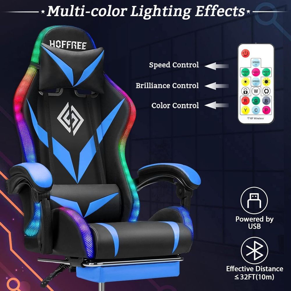 マッサージ機能とLEDライト付きRGBゲーミングチェア、人間 - Rgb Gaming Chair のレビューと価格