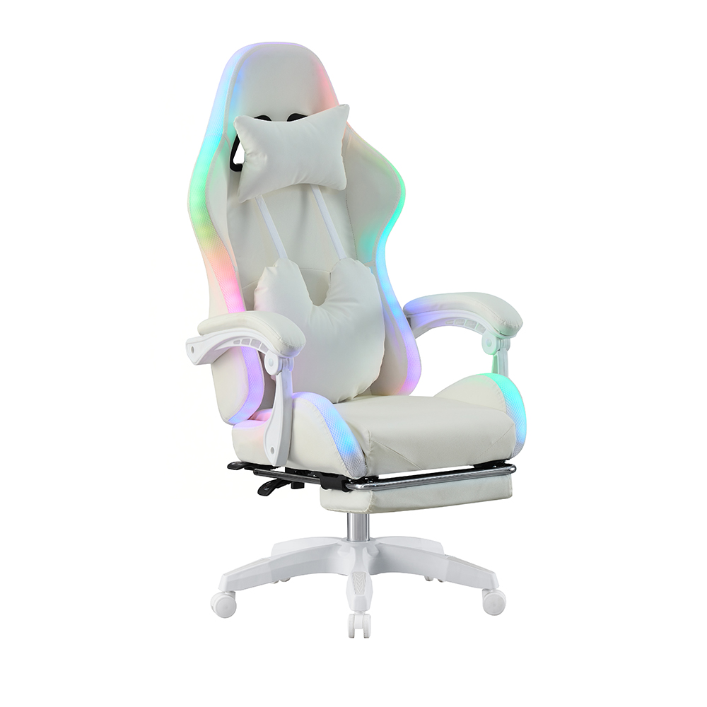 # 人間工学に基づいたフルホワイトPUレザーゲーミングチェア - Rgb Gaming Chair のレビューと価格