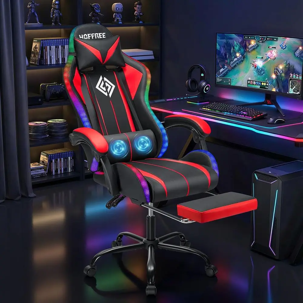 人間工学に基づいたハイバックゲーミングチェア、LED RGB - Rgb Gaming Chair のレビューと価格
