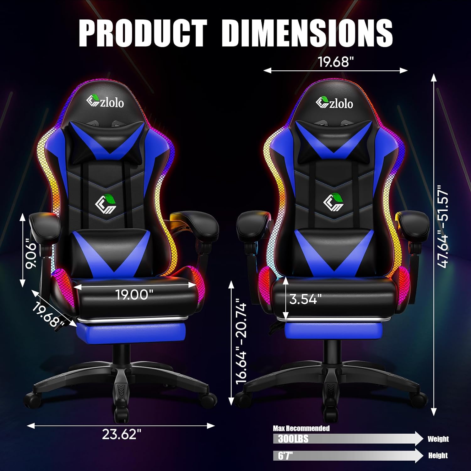 レーシングスタイルRGB LEDゲーミングチェア 大人と子供 - Rgb Gaming Chair のレビューと価格
