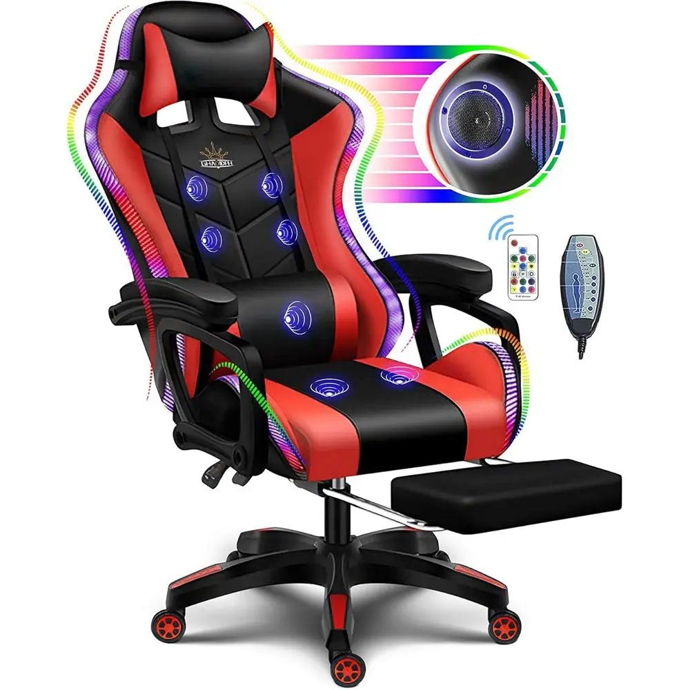 人間工学に基づいたハイバックゲーミングチェア（LED RGB - Rgb Gaming Chair のレビューと価格