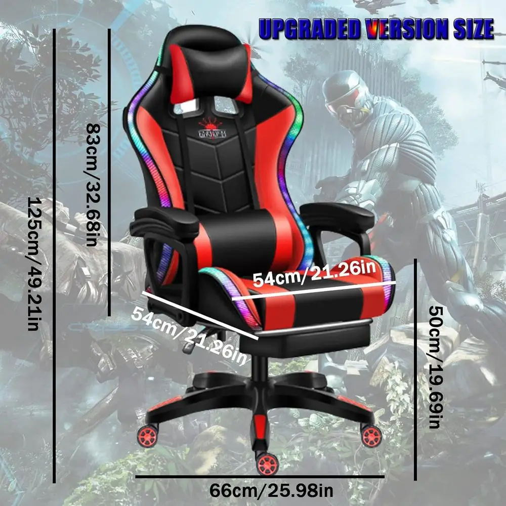 人間工学に基づいたハイバックゲーミングチェア（LED RGB - Rgb Gaming Chair のレビューと価格