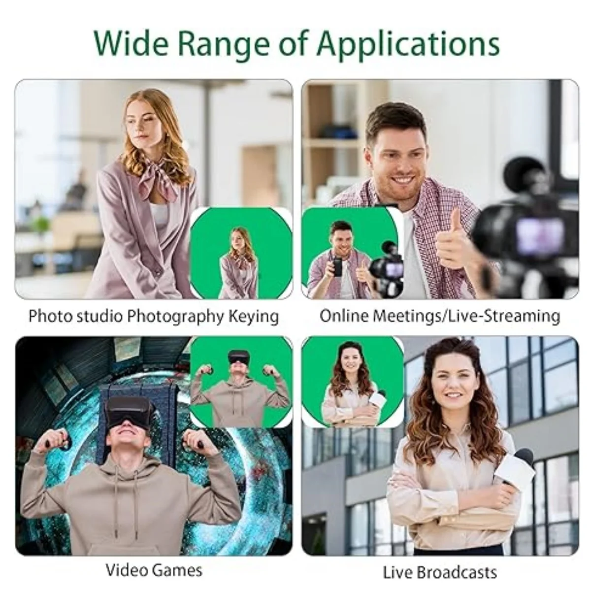 Huanyingbjb-両面背景、写真スタジオチェア、背景布 - Green Screen Collapsible のレビューと価格