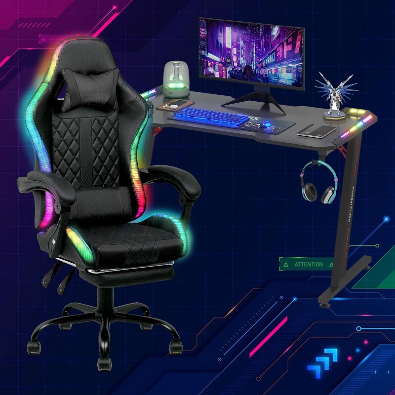 卸売 黒色人間工学に基づいたテーブルと椅子セット 高品質RG - Rgb Gaming Chair のレビューと価格
