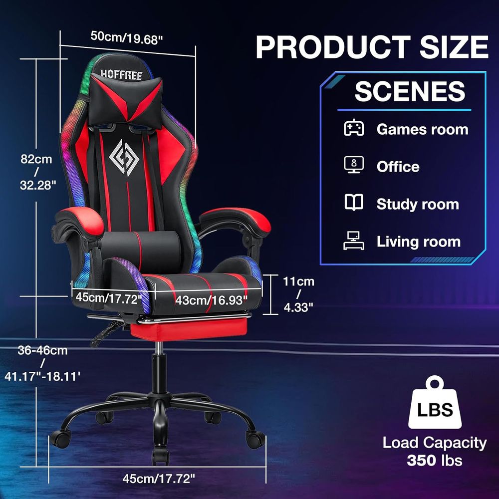 BluetoothスピーカーとLEDライト付きRGBゲーミン - Rgb Gaming Chair のレビューと価格