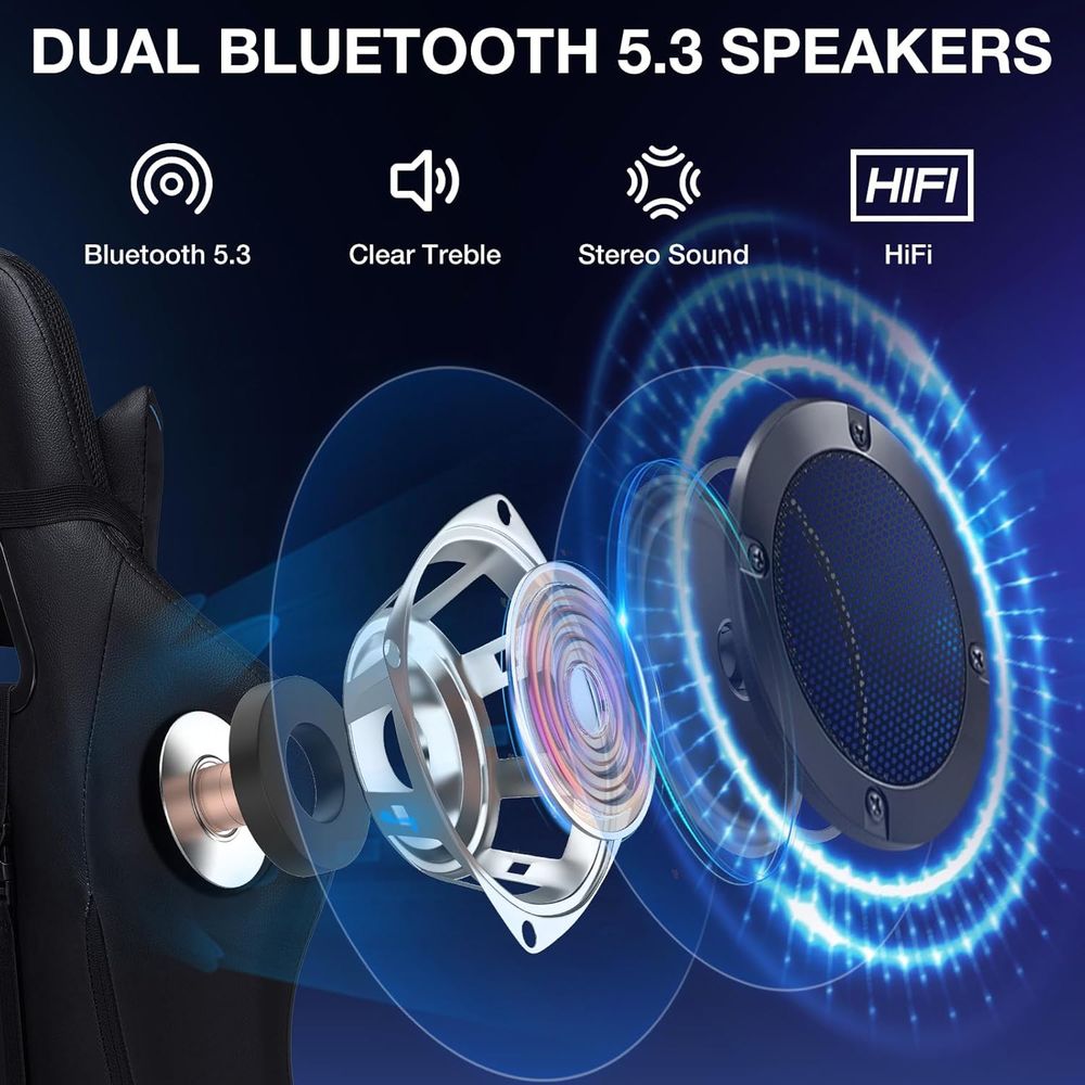 BluetoothスピーカーとLEDライト付きRGBゲーミン - Rgb Gaming Chair のレビューと価格