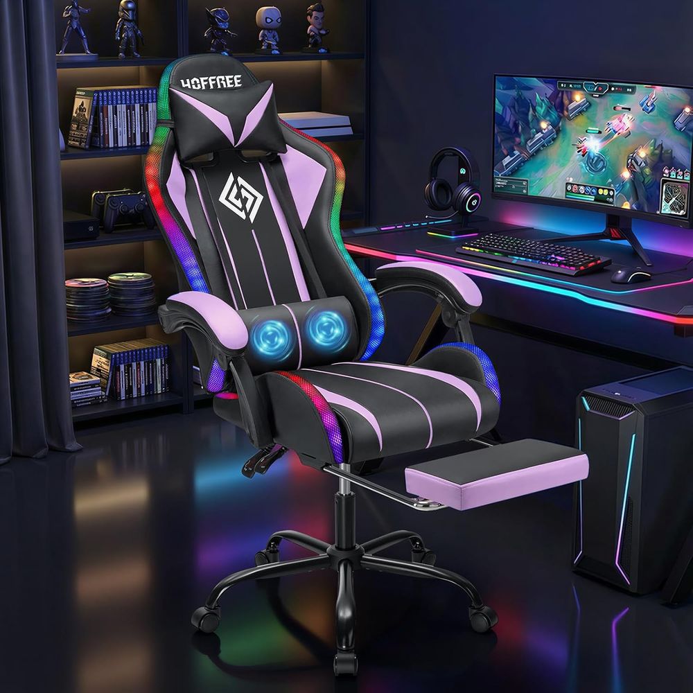 人間工学に基づいたLED RGBゲーミングチェア（マッサージ - Rgb Gaming Chair のレビューと価格