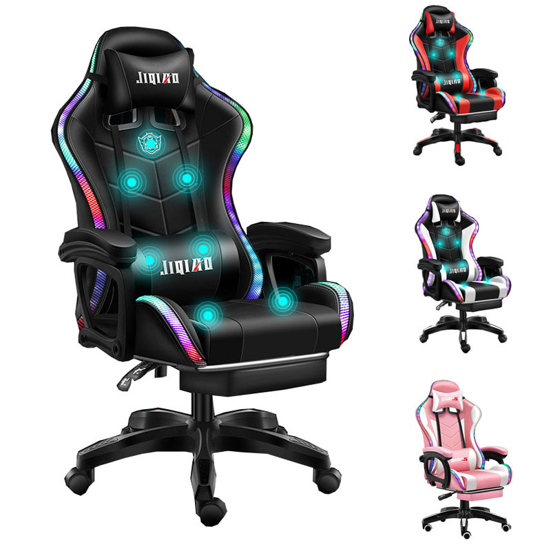 卸売良い価格スイベルホワイト Pu レザーレーシングマッサー - Rgb Gaming Chair のレビューと価格