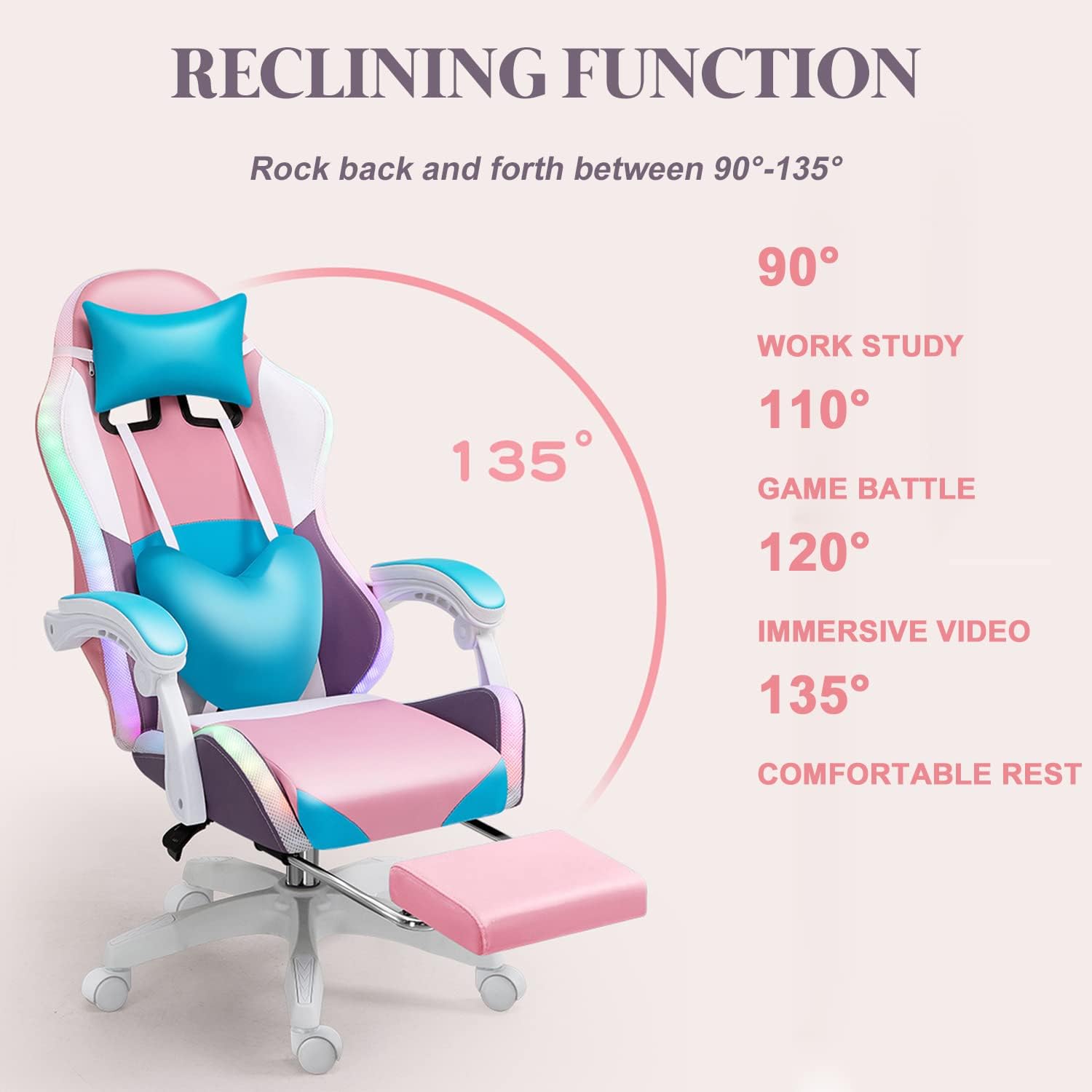 大人用RGB LEDゲーミングチェア、スピーカー付き人間工学 - Rgb Gaming Chair のレビューと価格
