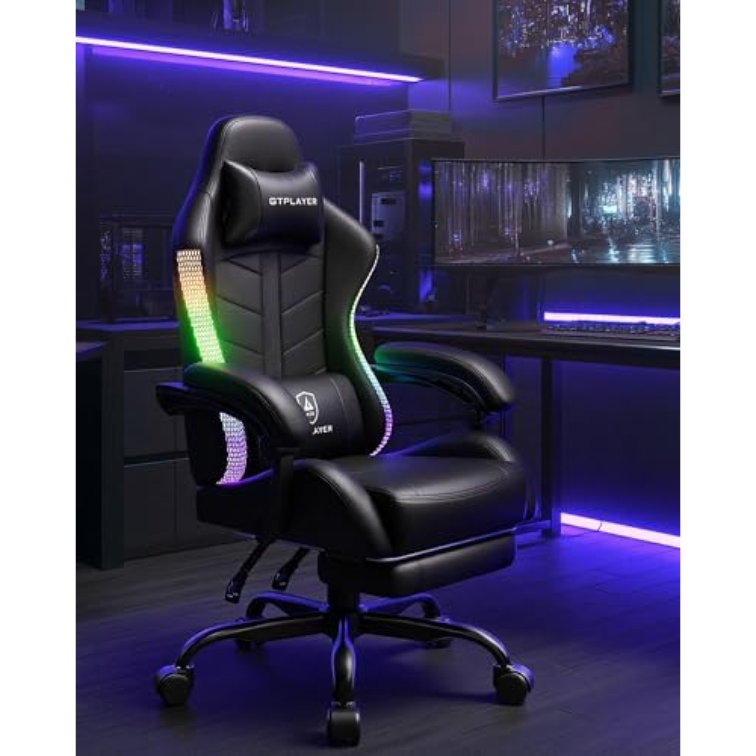 ゲーミングチェア、大人用コンピューターゲームチェア、RGBブ - Rgb Gaming Chair のレビューと価格